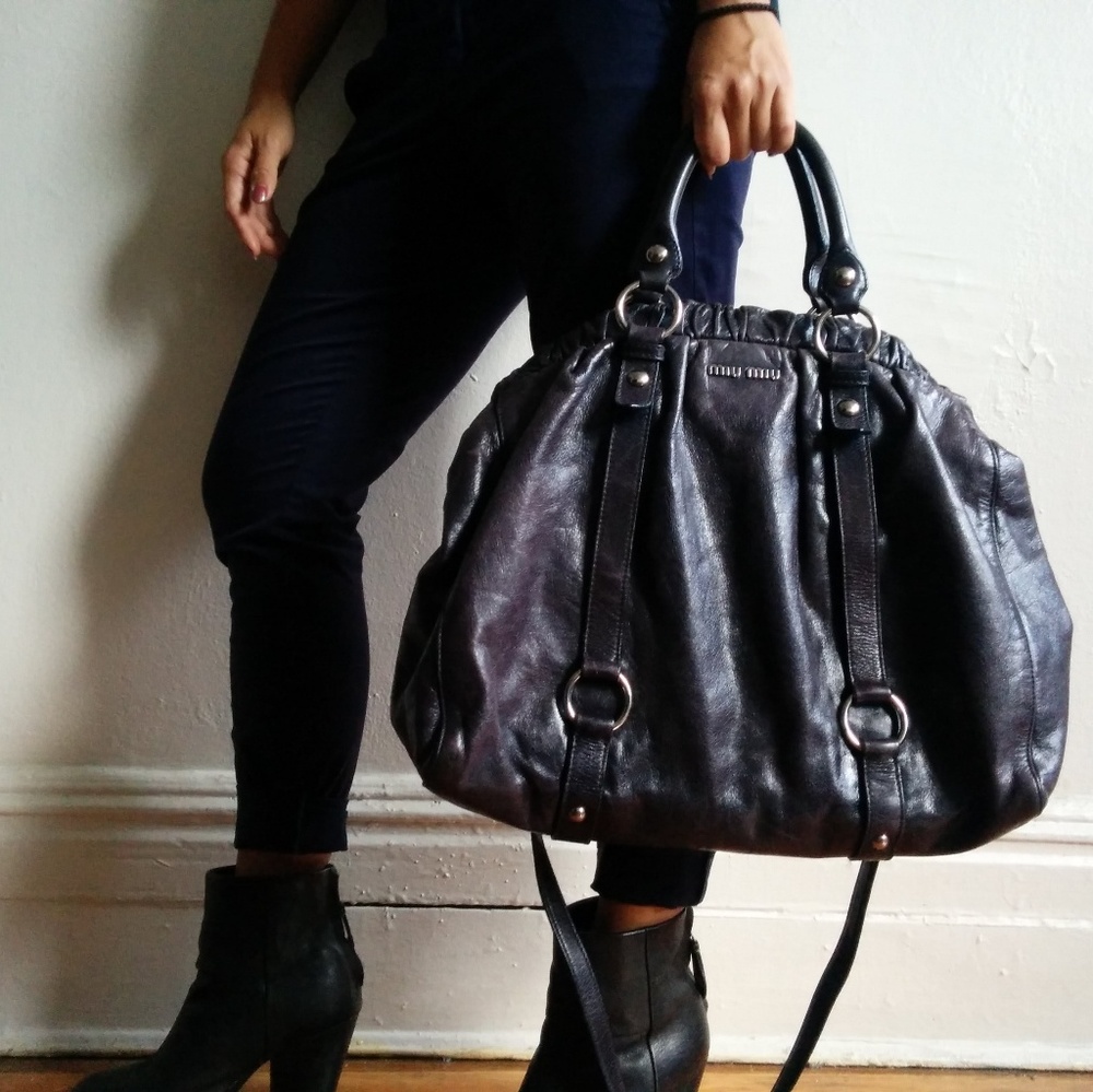 Miu Miu Vitello Lux Satchel Handbag